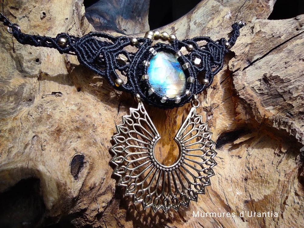 Collier laiton et labradorite